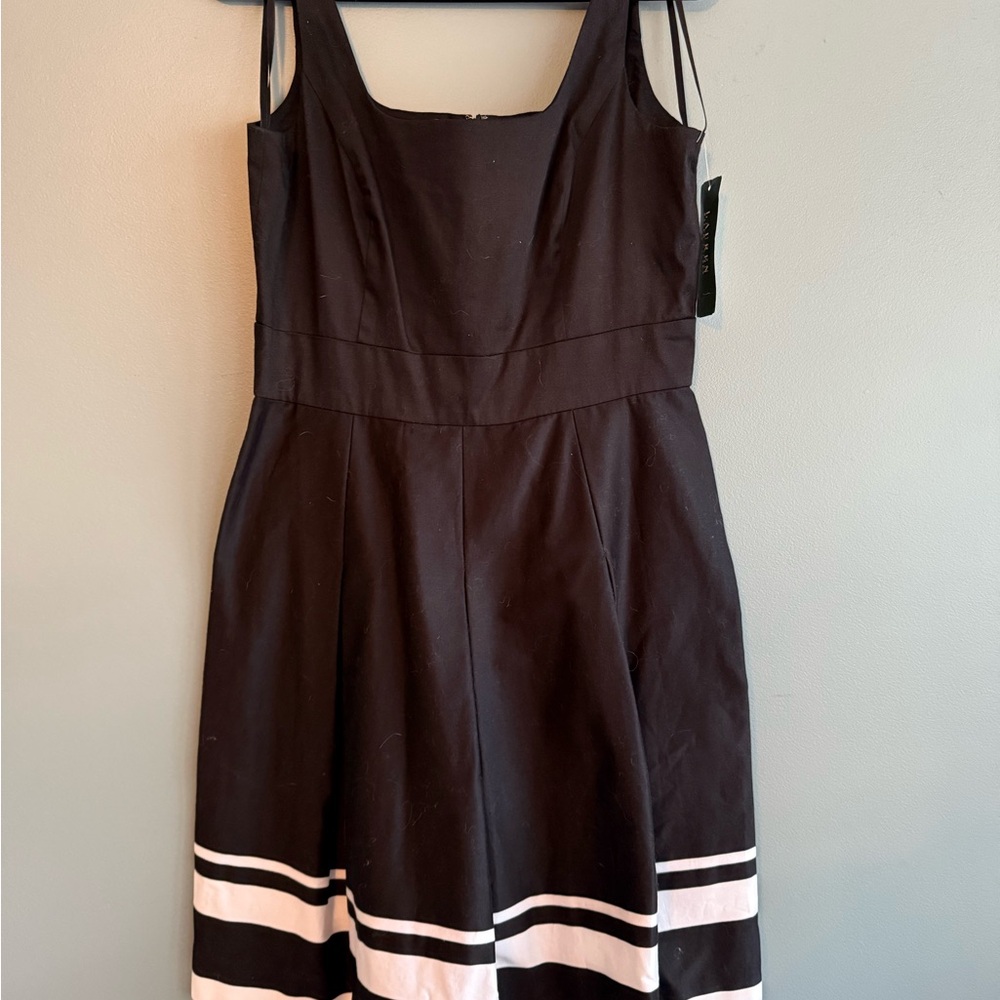 Lauren Ralph Lauren Black & Ivory Cotton Dress - Size 12
